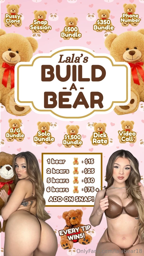 Lala s build-a-bear every tip gets you closer to cuddly rewards - all 