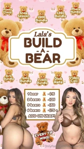 Lala s build-a-bear every tip gets you closer to cuddly rewards - all
