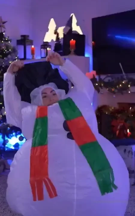 This snowman is up to snow good 