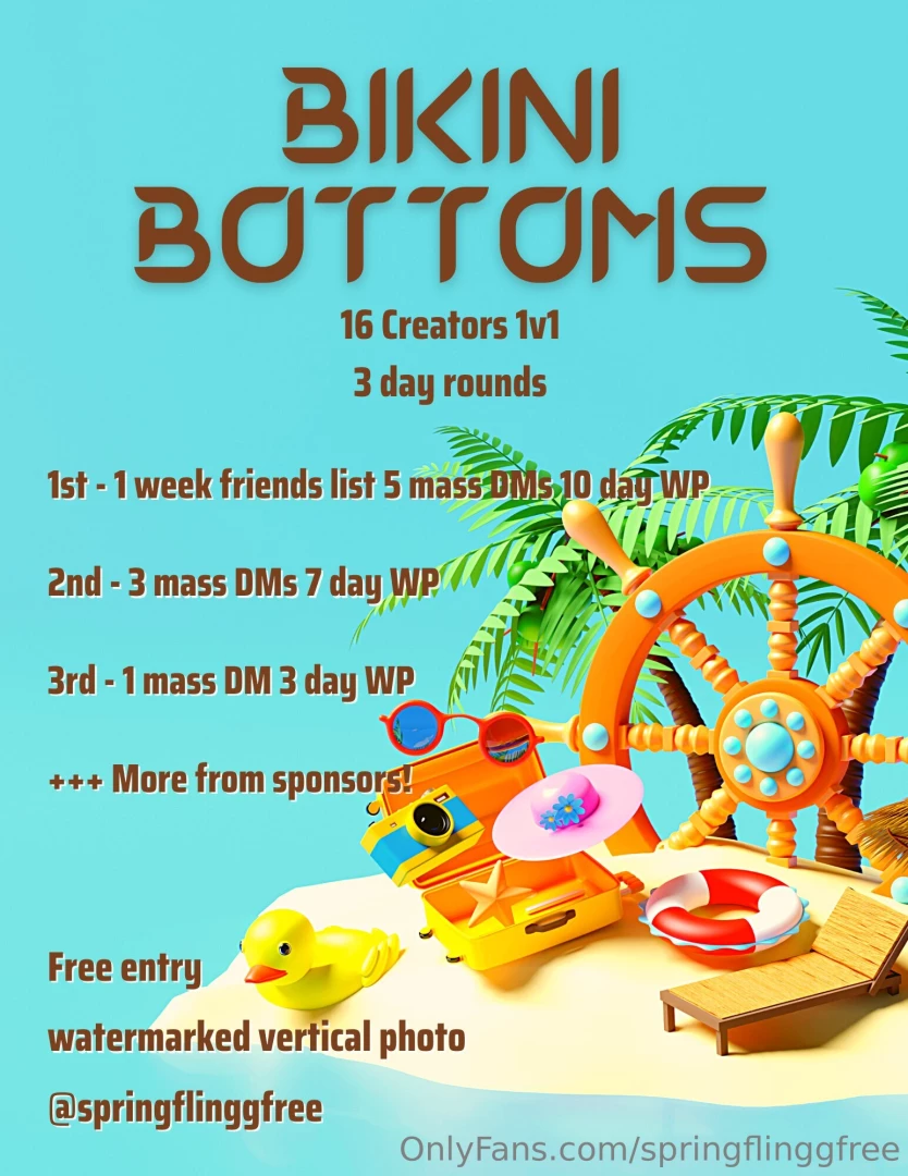 Bikini bottoms competition hosted by springflinggfree 16 creators 1v1 part 1 