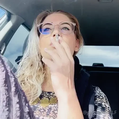 3 min 25 sec smokingfetish blond cum watch me smoke in my car on the 
