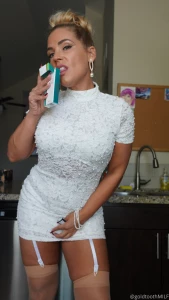 Hd smokingfetish milf in a whitedress w thighhighs and a garter part 2