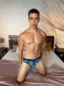 Kneeling on the bed abs tight briefs clinging if i looked back at you