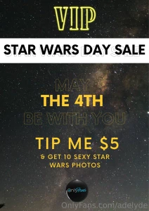 Happy star wars day tip me 5 on any post and receive 10 sexy star wars part 1