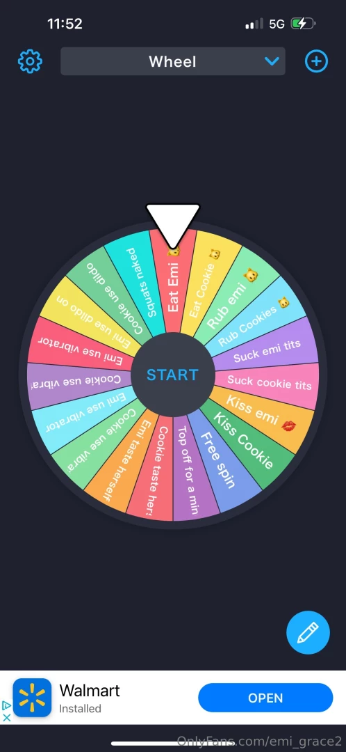 Here s our wheel for the live come join and ask for a spin also you 
