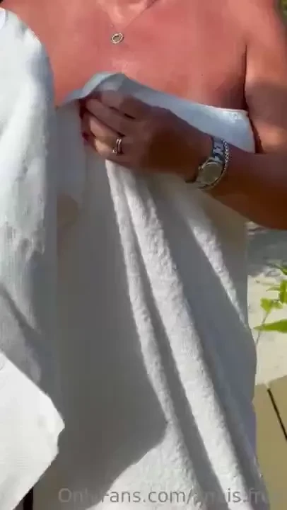 I just got out of the shower the towel barely covers me i want to show 