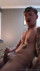 jeremywolfex - Nothing beats an intense wank after a big day who s licking it up 