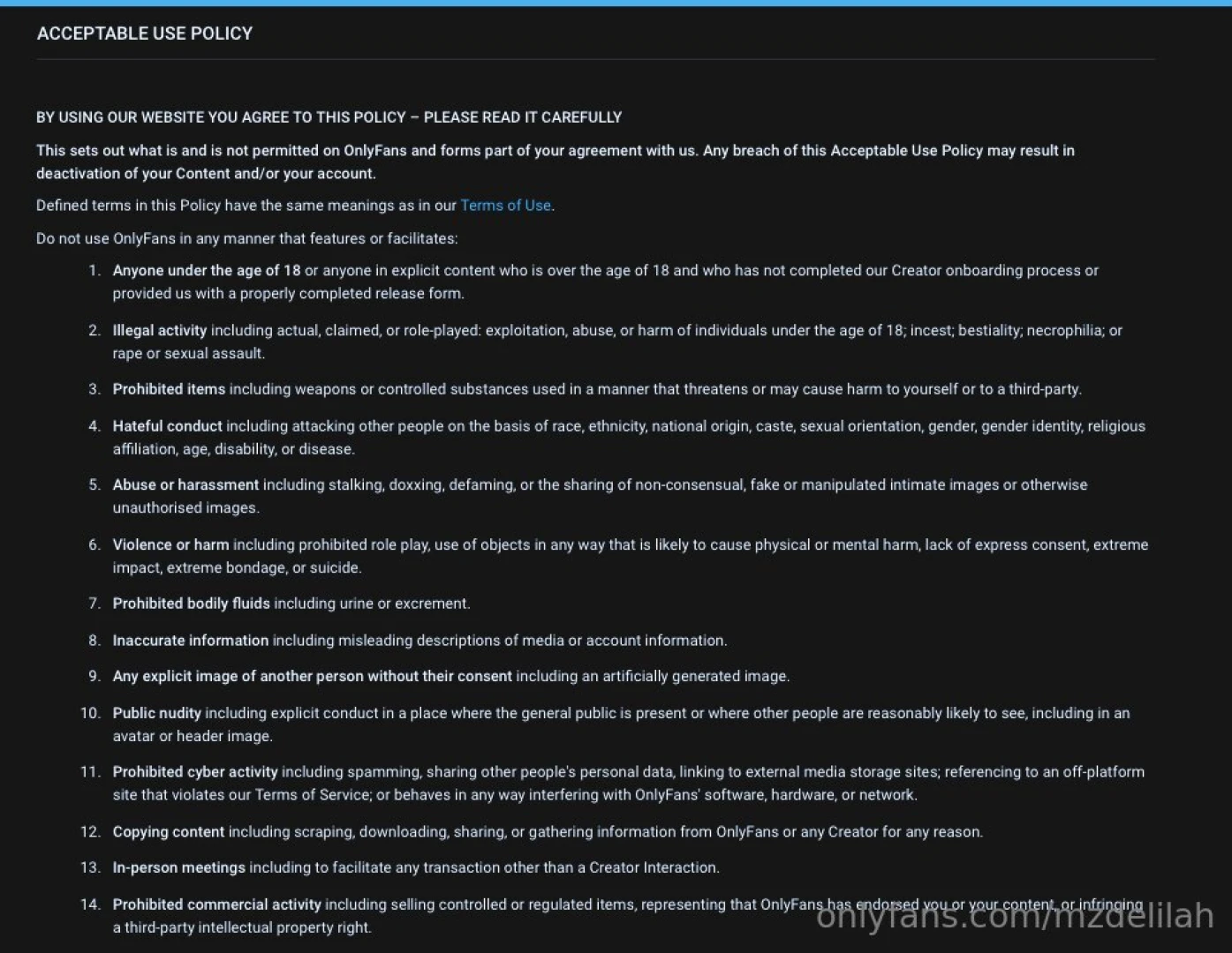Do not ask me about anything on this list of prohibited topics 
