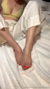 Just some feet play dildo part way