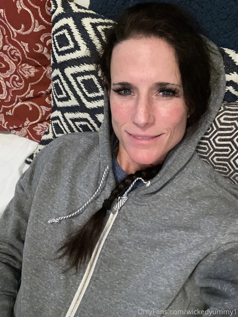 In my hoodie trying to be snuggled up and feeling better 