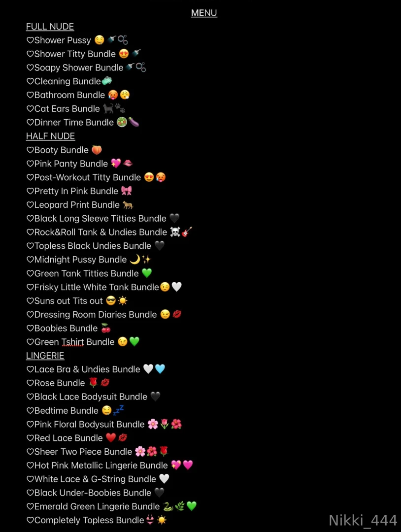 New updated menu everything you need i got dm me for pricing im 