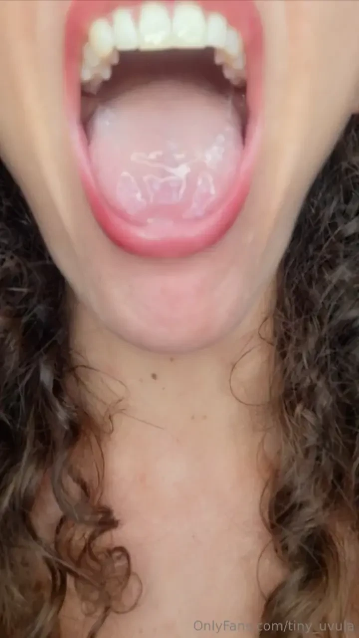 Extreme wet and shiny tongue drooling 