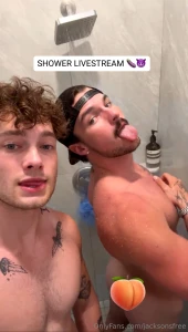We finally showered together on live i dropped the soap and his hammer