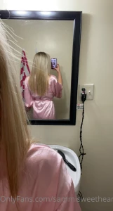 Good morning babes y all wanna see what s under this robe