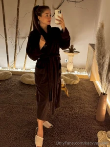 I love walking around the house in a warm robe guess what is under the