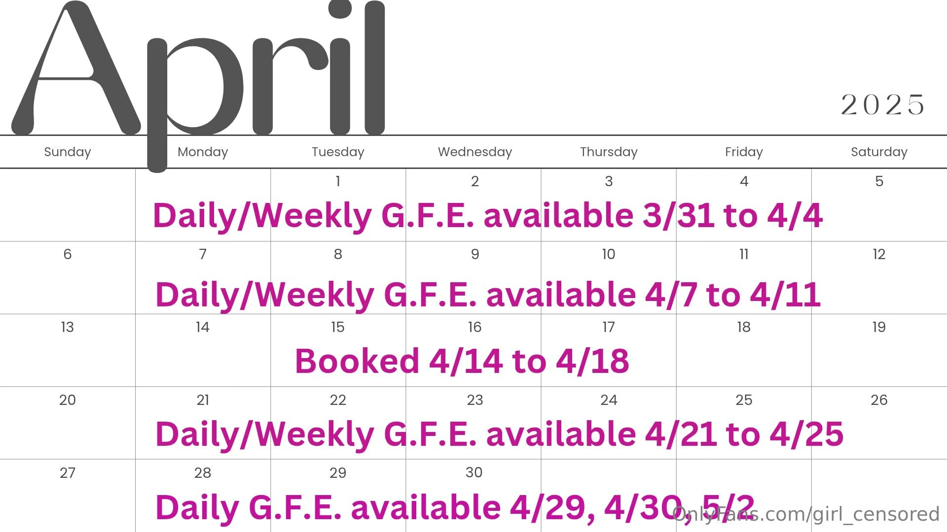 Updated april calendar 