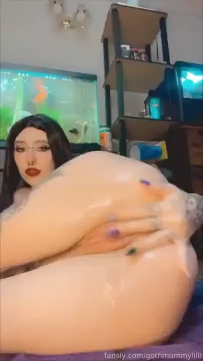 Preggo goth milf morticia addams vibe oiled up footjob vid oiled up part 1 