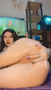 Preggo goth milf morticia addams vibe oiled up footjob vid oiled up part 1