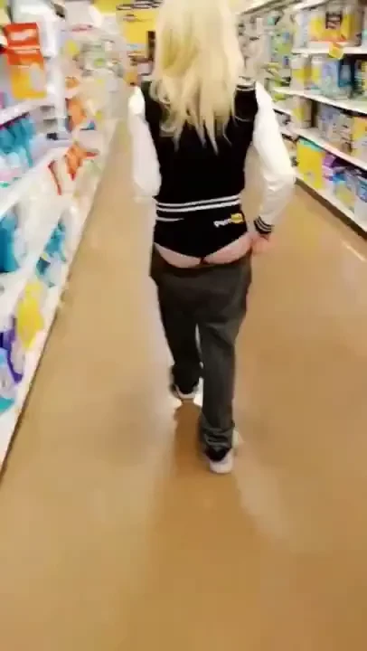 Showing my booty at the grocery store 