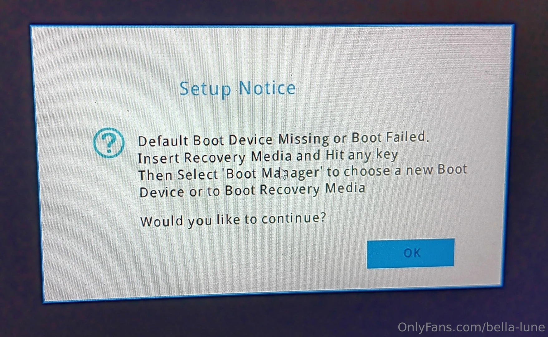 I have a huuuge problem today i came home and my laptop showed me 