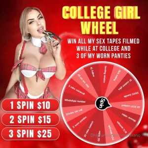 ninamilano - College girl wheel spin win 3 of my worn panties all of my university 