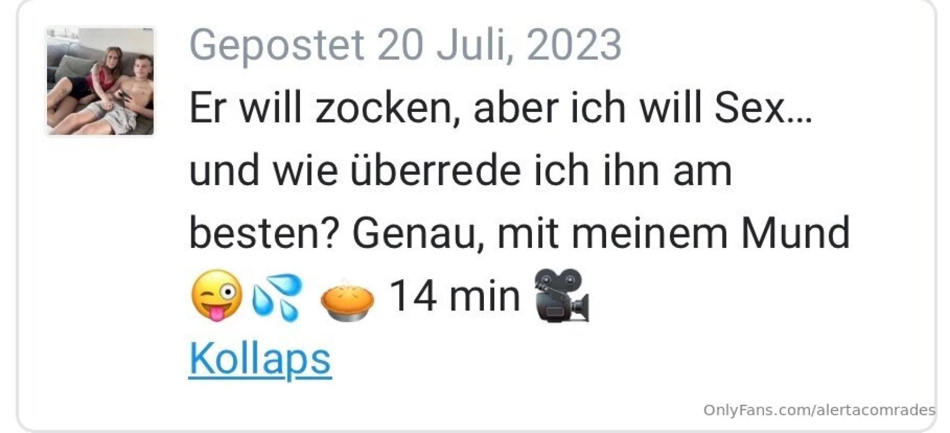 Hier nochmal eine bersicht der sextapes inkl bild und dem alten titel part 30 