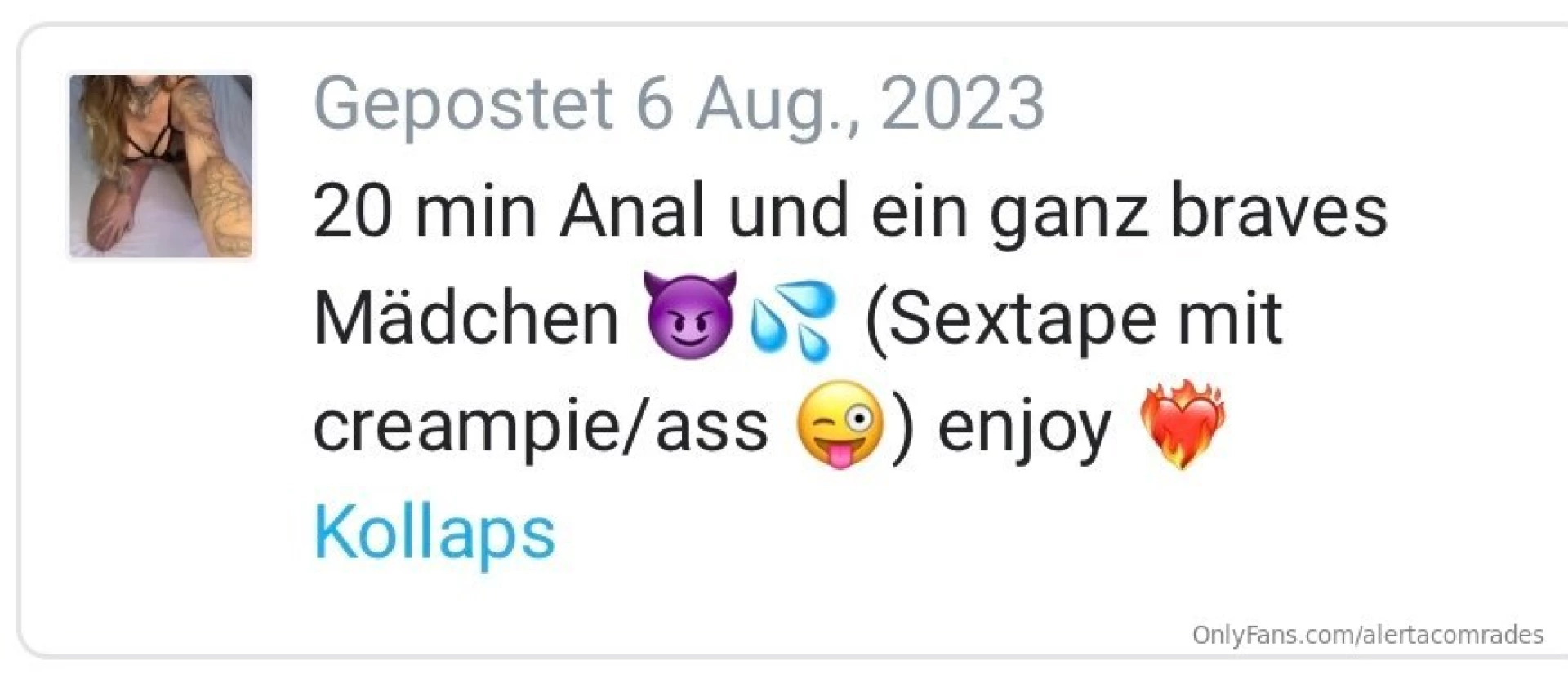 Hier nochmal eine bersicht der sextapes inkl bild und dem alten titel part 7 