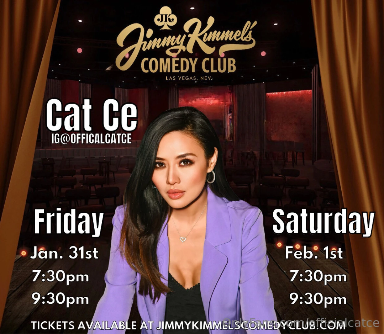 Vegas baby i ll be headlining 4 shows at jimmy kimmel s comedy club on 