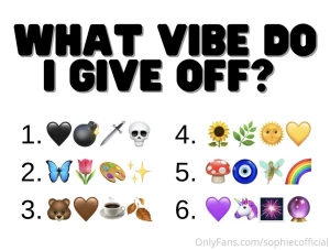 Hehe just a bit of fun i know which one i am so i m really curious as