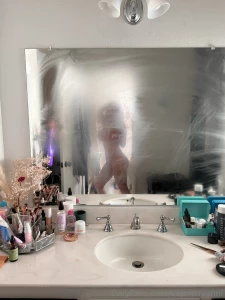 Taking a steamy shower