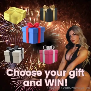 Choose your gift and win gold black blue white pink here are the