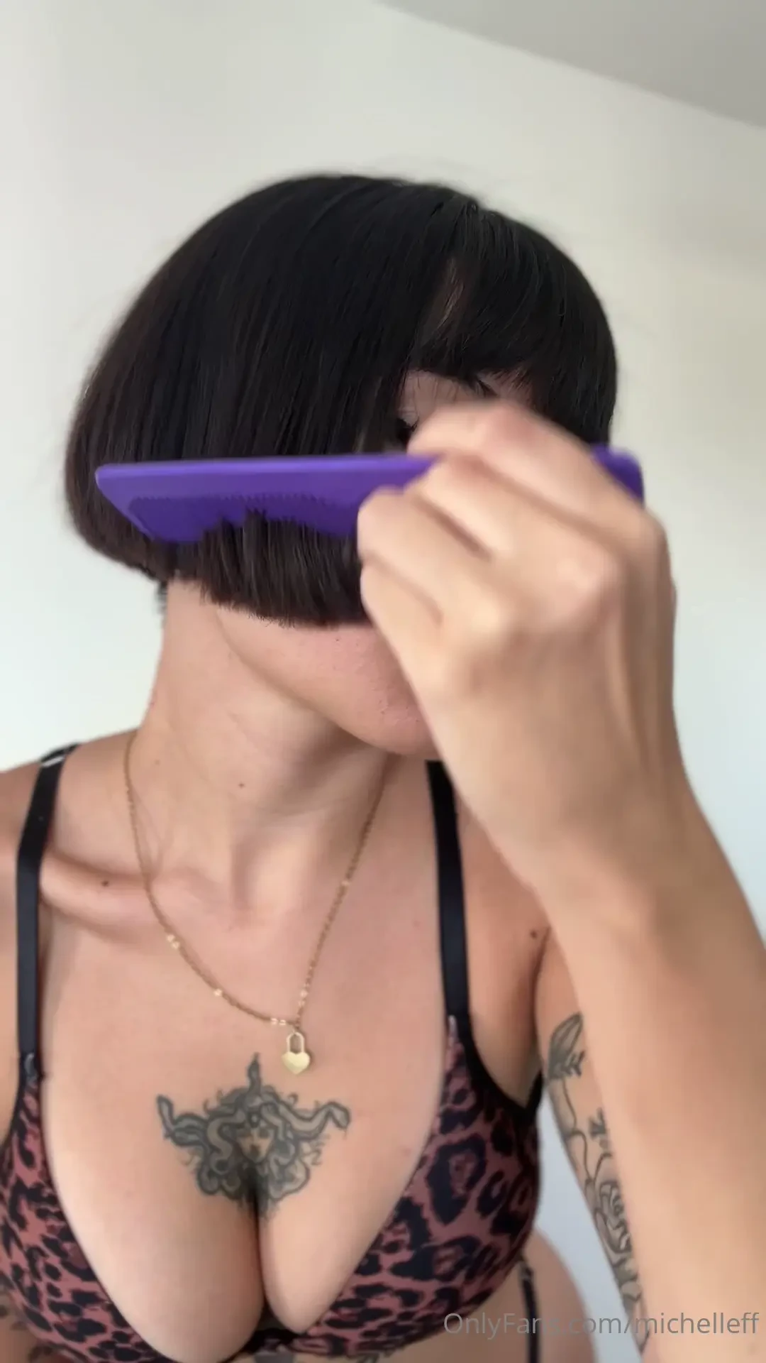 A haircut bob after ironing and grown 