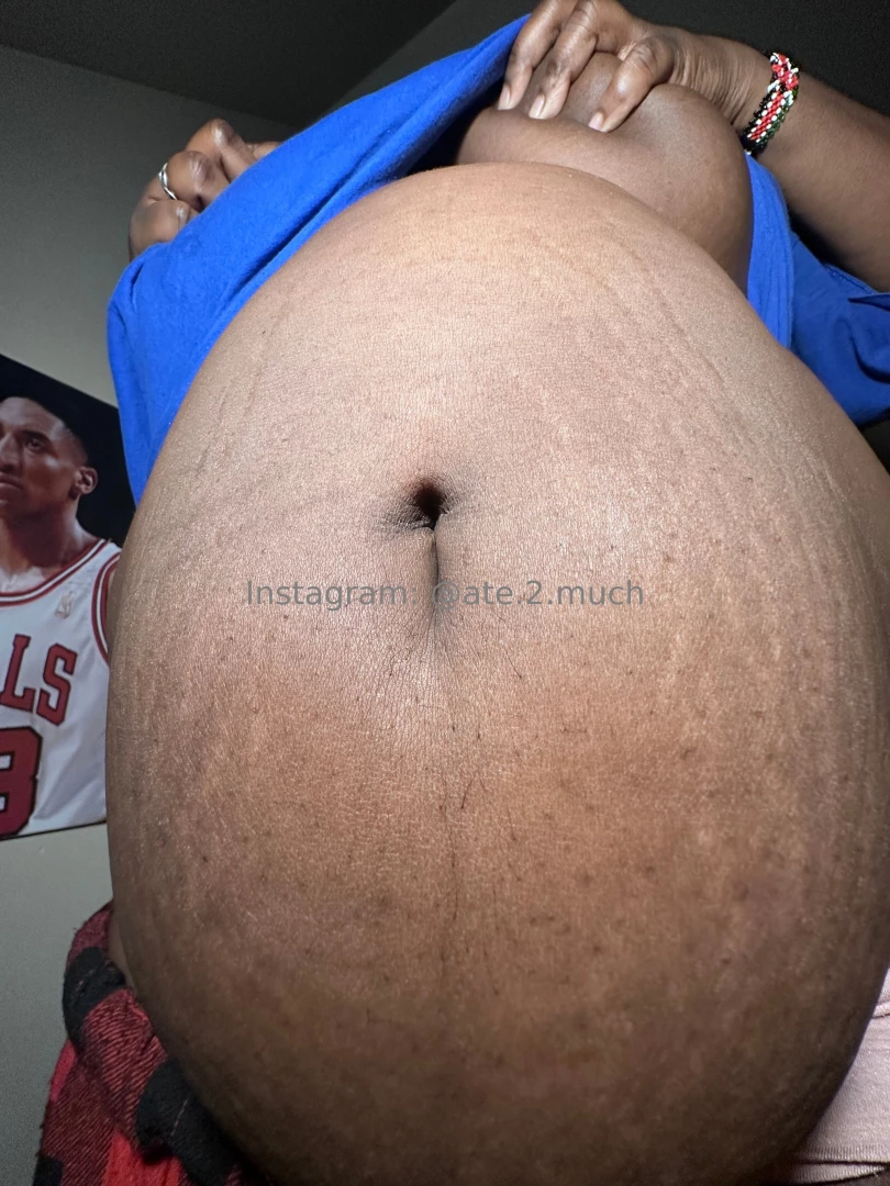 Just late night stuffing and enjoying my round belly filling up part 2 