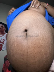 Just late night stuffing and enjoying my round belly filling up part 2