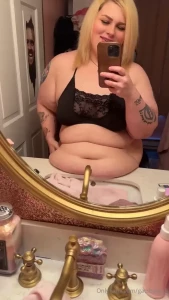 Latest fat habit is putting my belly on the counter while i do my hair
