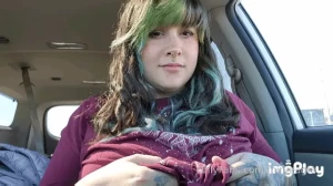 On my way to some easter brunch flashing my tits in the car