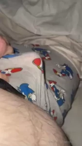 Felt so good rubbing my with these cute sonic the hedgehog pyjamas