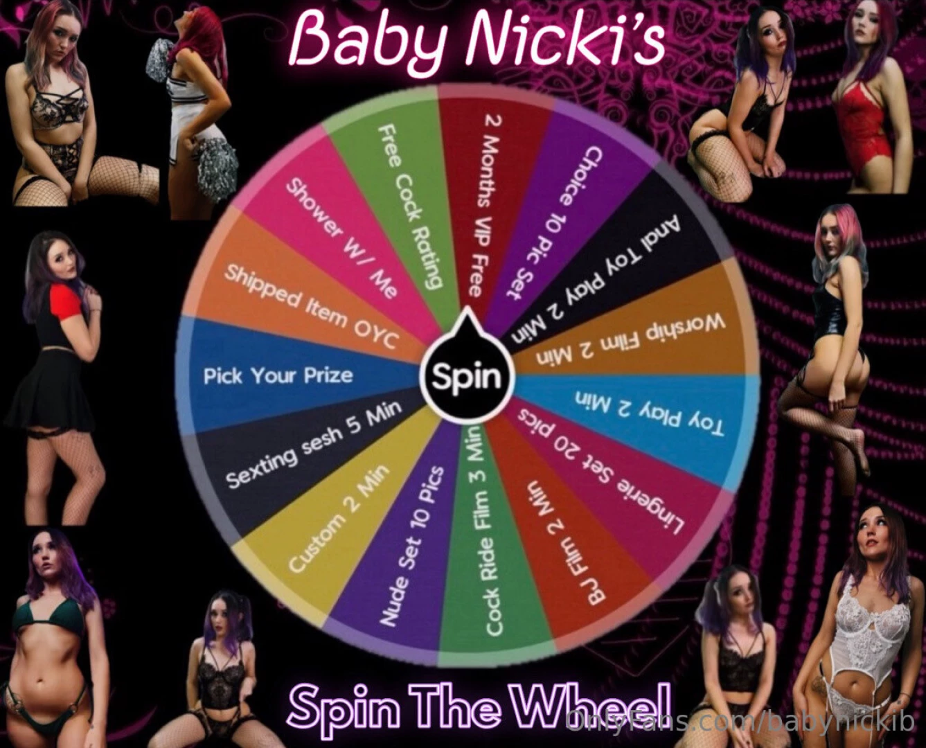 Play with me 1 spin - 10 tip 2 spins - 15 tip 3 spins - 20 tip all 