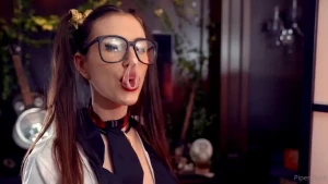 Bubble gum fetish being a collared female entertainer with a wide part 1