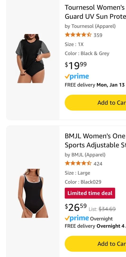 I need a new swimsuit and swim tee for the gym you should treat me for 