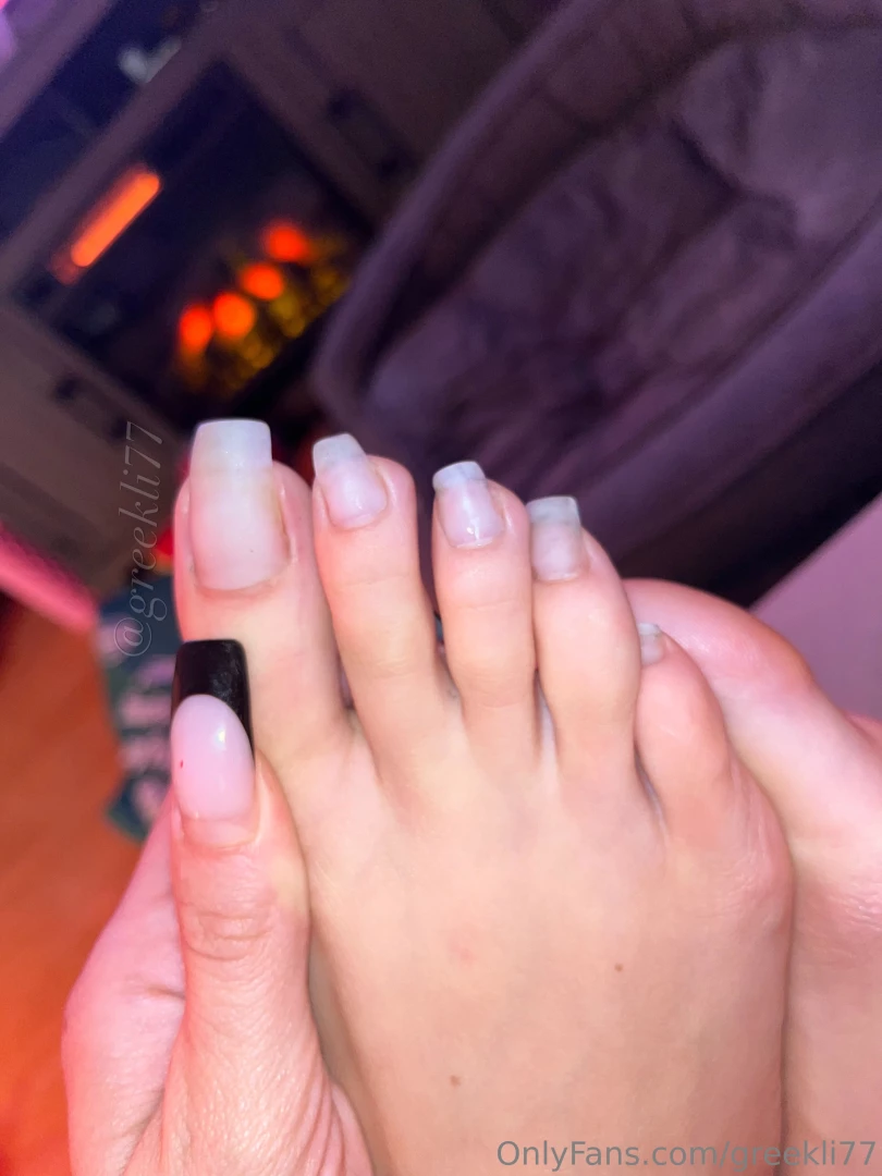 Photo set focusing on my bare long toenails part 2 