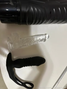 Playing with new toys clear dildo and automatic cock ring dildo part 1