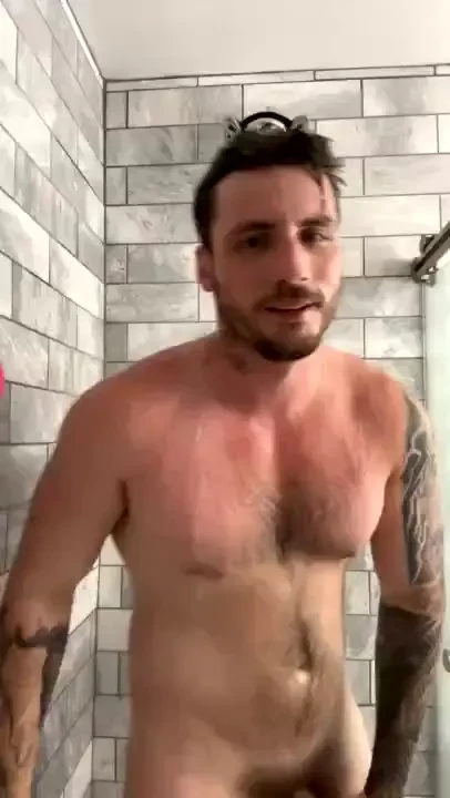 Singing in the shower and swinging some dick 