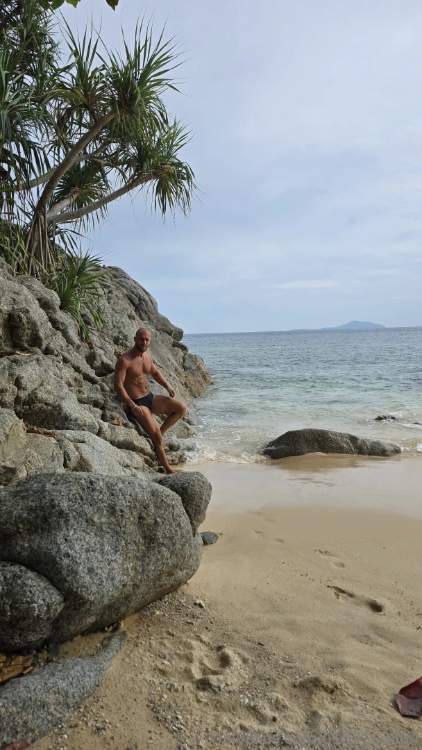 The other side of the beach by the cliff 