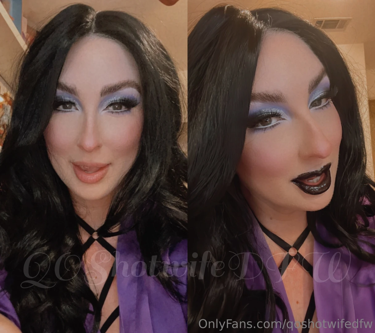 Once the black lipstick is on goth qos transformation is complete 