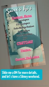 Tip an amount and dm me what you want off my menu