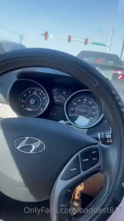 Playing with my pussy at the red light including my pink bullet 