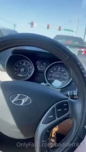 Playing with my pussy at the red light including my pink bullet
