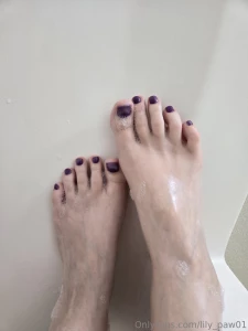 Wet and soapy bare feet close ups part 1