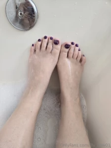 Wet and soapy bare feet close ups part 3